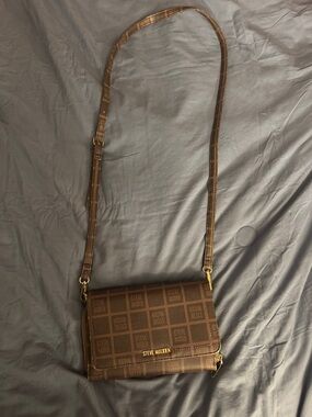 Steve Madden Brown Monogram Flap Crossbody